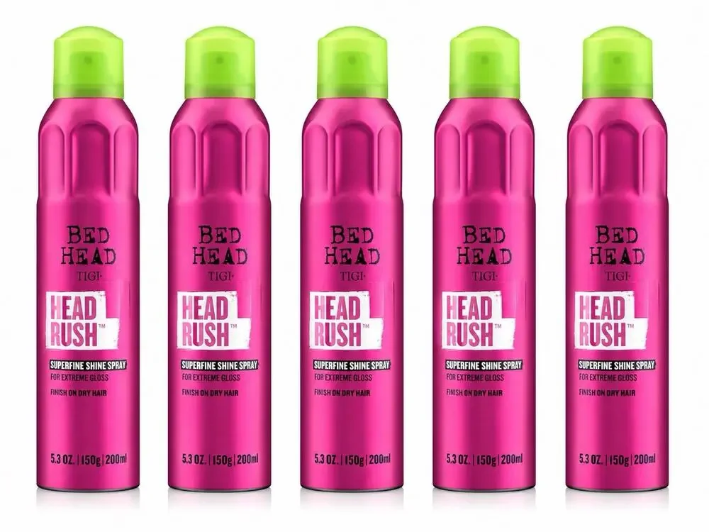 TIGI Bed Head Head Rush Superfine Shine Spray 5.3 fl oz 200ml 5 Pack